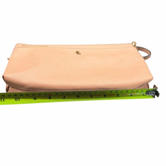 Elliott Lucca Blush Leather Crossbody Bag Chain Strap Zip Pocket - Picture 9 of 14